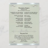 Elegant Script - Salbei Pearl/Silber Hochzeit Programm (Rückseite)