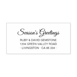 Elegant Script Seasons Greetings Typography Permastempel