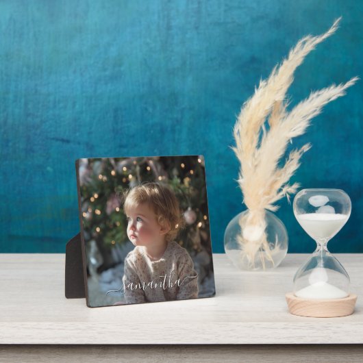 Elegant Script Signature Name Photo Fotoplatte (InSitu)