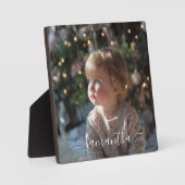 Elegant Script Signature Name Photo Fotoplatte (Vorderseite)