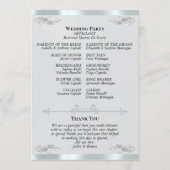 Elegant Script - Silbernes Perlen/Silberhochzeit Programm (Rückseite)