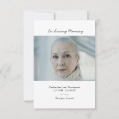 Elegant Script Simple Funeral Photo Thank You Card (Vorderseite)