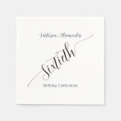 Elegant Script Sixtieth Birthday Celebration Serviette (Vorderseite)