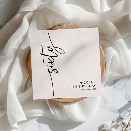 Elegant Script Sixty 60. Geburtstag Serviette