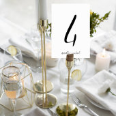 Elegant Script Table Number Sign with Couple Names Tischnummer