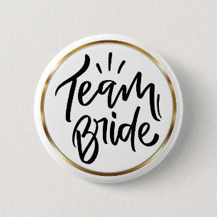 Elegant Script Team Bride Gold Rahmen Button