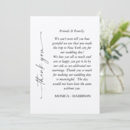 Elegant Script Thank You Card with Photo Dankeskarte