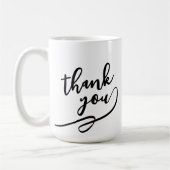 Elegant Script Thank You Gift Mug Kaffeetasse (Links)