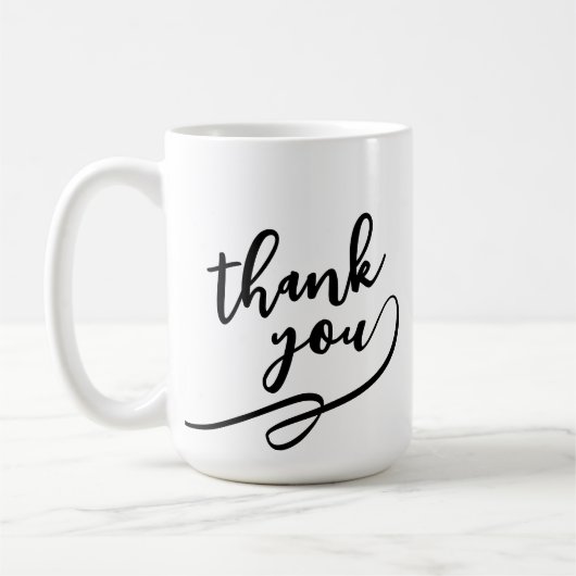 Elegant Script Thank You Gift Mug Kaffeetasse (Links)
