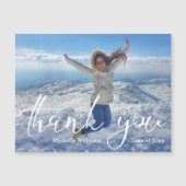 elegant script thank you graduation photo magnet (Vorderseite)