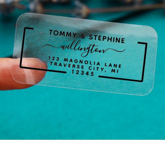  Elegant Script transparent Return address Label