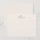 Elegant Script Two Initials Monogramm Elfenbeinfar Einladung (Vorne/Hinten)