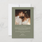 Elegant Script Typography Dots Wedding Sage Green Dankeskarte (Rückseite)