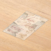 Elegant Script Typography Modern Cream Wedding Acryleinladungen (Ablage )