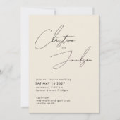 Elegant Script Typography Modern Cream Wedding Einladung (Vorderseite)
