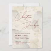 Elegant Script Typography Modern Cream Wedding Einladung (Vorderseite)