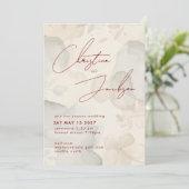 Elegant Script Typography Modern Cream Wedding Einladung (Stehend Vorderseite)