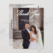 ELEGANT SCRIPT WEDD DANK IHNEN POSTCARD POSTKARTE (Vorne/Hinten)