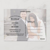 ELEGANT SCRIPT WEDD DANK IHNEN POSTCARD POSTKARTE (Rückseite)