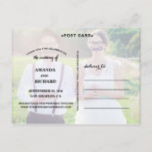 ELEGANT SCRIPT WEDD GERADE VERHEIRATETE POSTCARD ANKÜNDIGUNGSPOSTKARTE (Rückseite)