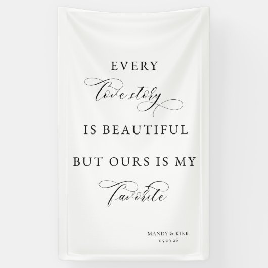 Elegant Script Wedding Backdrop Banner – love  (Vertikal)