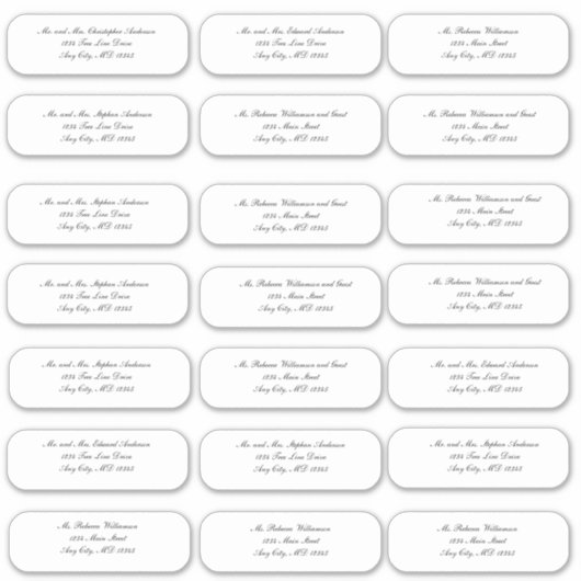 Elegant Script Wedding Envelope Address Stickers Aufkleber (Vorderseite)