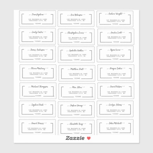 Elegant Script Wedding Guest Address Labels (Blatt)