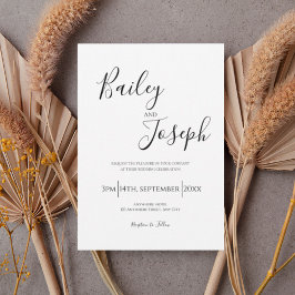 Elegant Script Wedding Invitation Einladung