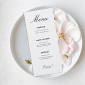 Elegant Script Wedding Menu Card Menükarte