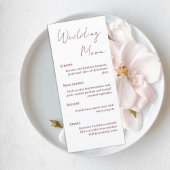 Elegant Script Wedding Menu Card Menükarte