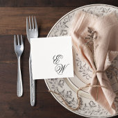 Elegant Script Wedding Monogram Cocktail Napkin Serviette