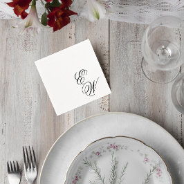 Elegant Script Wedding Monogram Cocktail Napkin Serviette