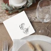 Elegant Script Wedding Monogram Cocktail Napkin Serviette