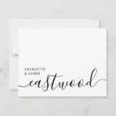 Elegant Script Wedding Monogram Note Card Mitteilungskarte (Vorderseite)