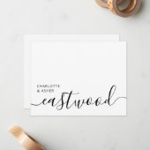 Elegant Script Wedding Monogram Note Card Mitteilungskarte (Vorderseite/Rückseite Beispiel)