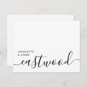 Elegant Script Wedding Monogram Note Card Mitteilungskarte (Vorne/Hinten)