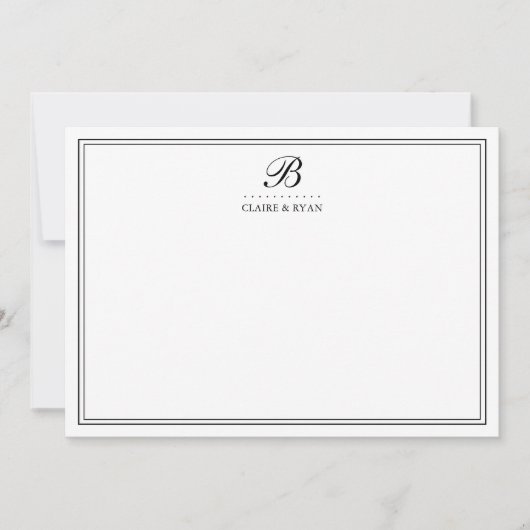Elegant Script Wedding Monogram Stationery Cards Einladung (Vorderseite)
