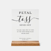 Elegant Script Wedding Petal Toss Acrylschild (Vorderseite)
