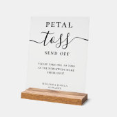 Elegant Script Wedding Petal Toss Acrylschild (Winkel)