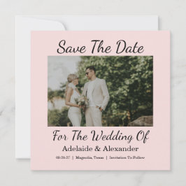 Elegant Script Wedding Photo Save The Date