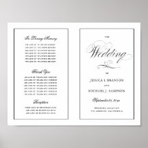 Elegant Script Wedding Program Outside Download