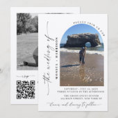 Elegant Script Wedding QR Code Invitation Einladung (Vorne/Hinten)