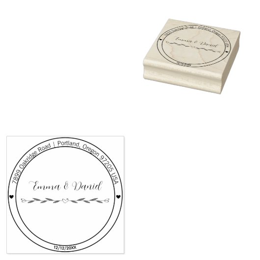 Elegant Script Wedding Return Address Stamp Gummistempel (Stempel)
