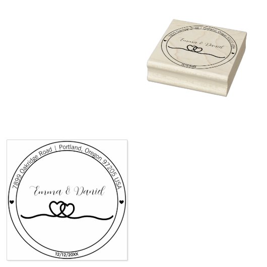 Elegant Script Wedding Return Address Stamp Gummistempel (Stempel)
