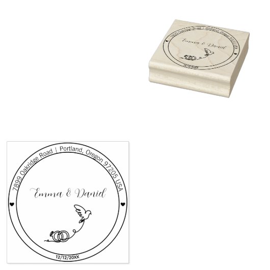 Elegant Script Wedding Return Address Stamp Gummistempel (Stempel)