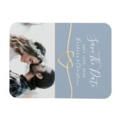 Elegant Script Wedding Save the Date Einladung Magnet (Horizontal)