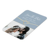Elegant Script Wedding Save the Date Einladung Magnet (Linke Seite)