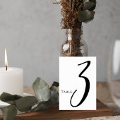 Elegant Script Wedding Table Number Card Tischnummer