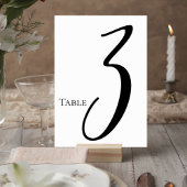 Elegant Script Wedding Table Number Card Tischnummer