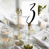 Elegant Script Wedding Table Number Card Tischnummer